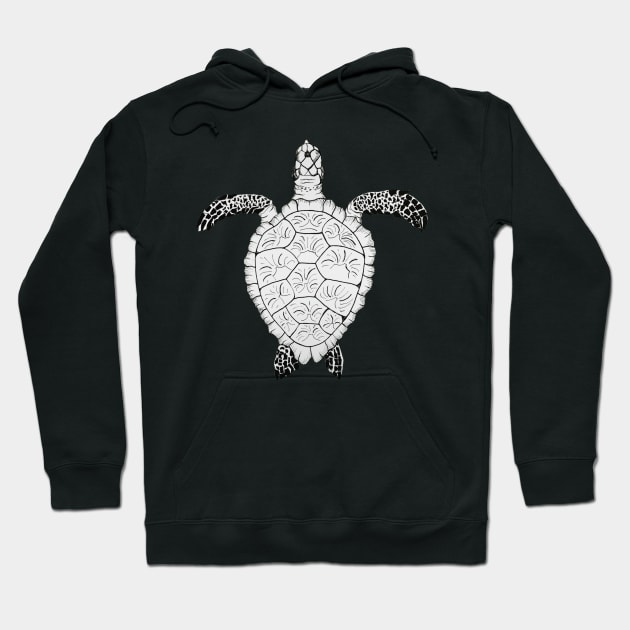 Black and White Sea Turtle Hoodie by cre8tive-liv